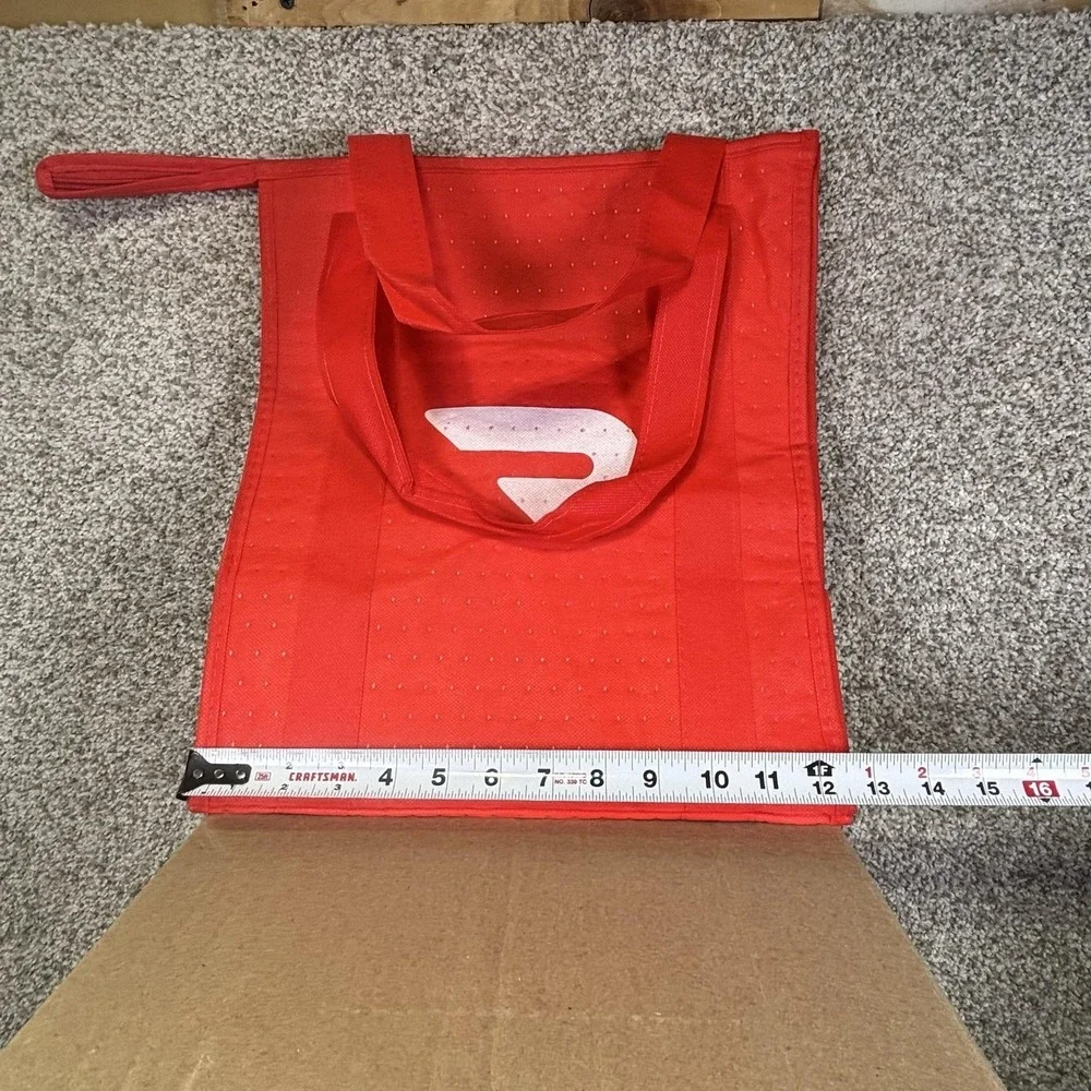 DoorDash Red Insulated Lunch Bag Thermal Tote Zipper Cooler Reusable Grocery